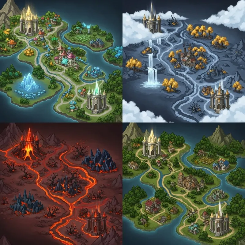 2D Hollow Night Map with Four Realms: Fairies, Demons, Deities & Humans 2D Hollow Night Map with Four Realms: Fairies, Demons, Deities & Humans