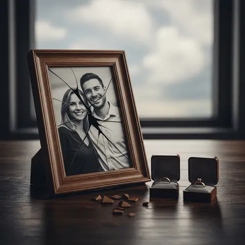 Divorce Illustration: Broken Union & Sadness Symbolized