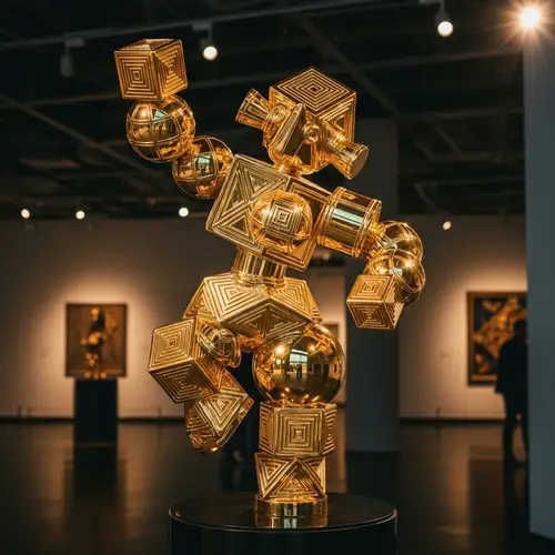 Skibidy de Oro - Shiny Golden Statue Evoking Joy and Whimsy