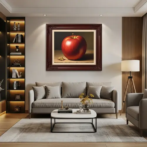 Apple Wall Frame in a Cozy Living Room