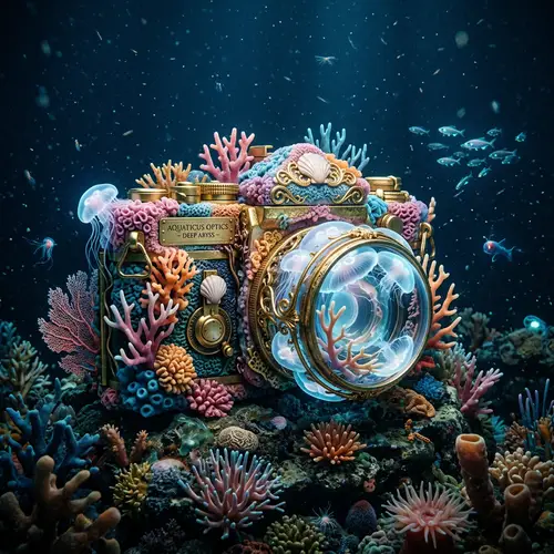 Underwater Coral Camera Capturing Ocean Micro-organisms