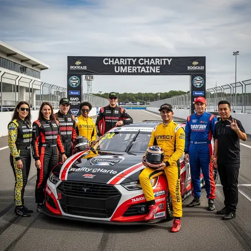 Multicultural Racing Group in Vibrant Attire - Charity Event