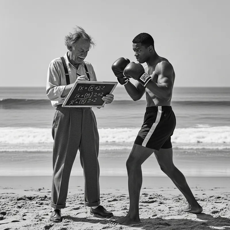 Einstein with Muhammad Ali Beach Encounter