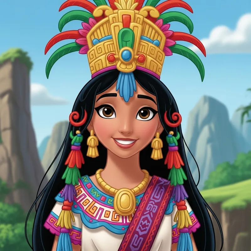 Mayan Princess Náay: Disney-Inspired Artwork of Guatemalan Royalty