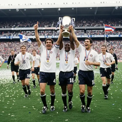 Diverse Football Team Celebrating Championship Victory