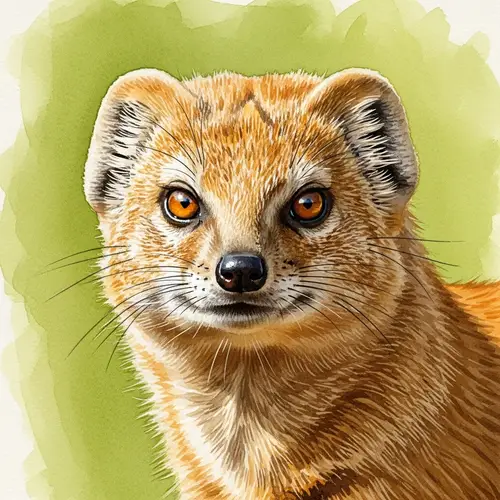 Fierce Yellow Mongoose Wildlife Art