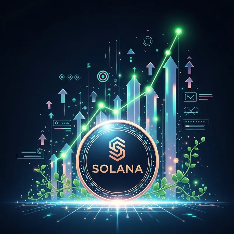 Solana Cryptocurrency Art: Futuristic Price Chart Illustration