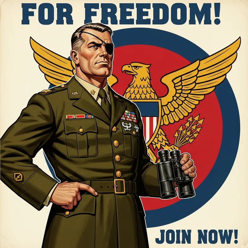 Vintage Military Poster: Iconic Moshe Dayan Propaganda Art