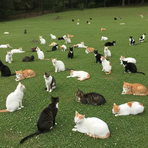 200 Cats in a Serene Setting: Feline Eccentricities Captured