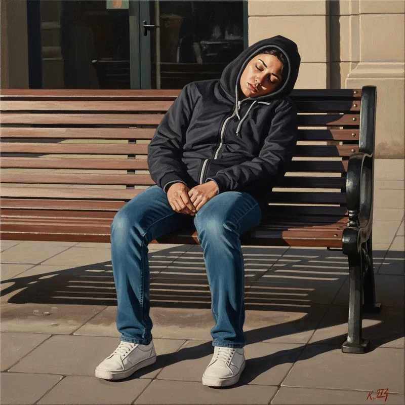 Realistic Portrait of a Fatigued Person