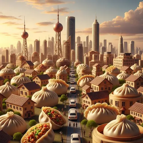 Dumpling Cityscape: Edible Metropolis of Dumplings