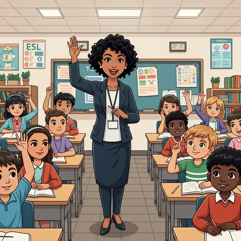 Vibrant Classroom Illustration with Diverse Students