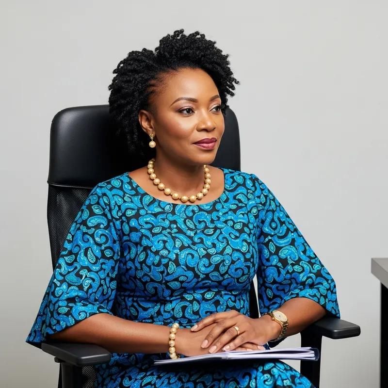 Elegant African Woman in Forties | Profiling Dignity in Office Settings Elegant African Woman in Forties | Profiling Dignity in Office Settings