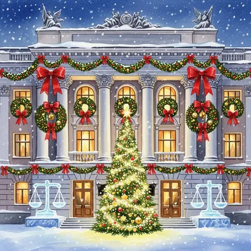 Russian Law Institute New Year Watercolor Painting