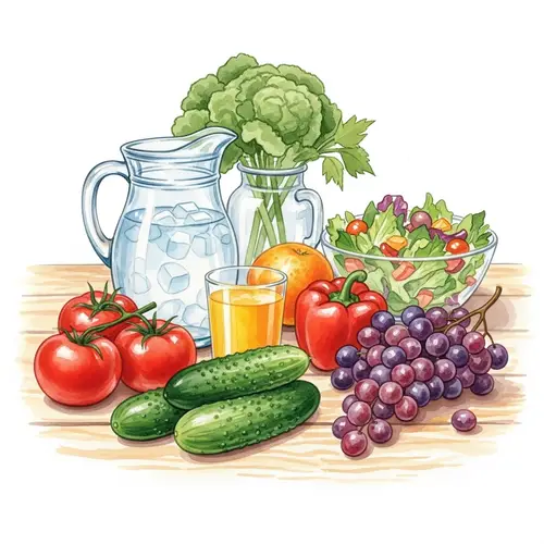 Vibrant Watercolor of a Healthy Diet