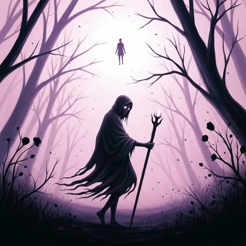 Ethereal Journey Through Surreal Deathly Woods