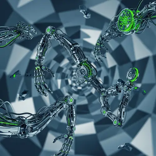 Futuristic Robotics Exploration | Abstract Scene