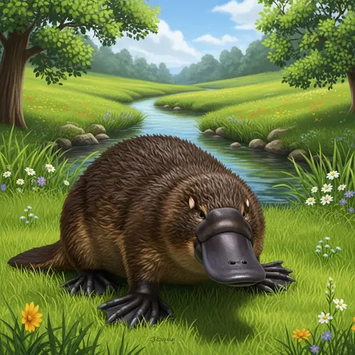 Platypus on Land: Intriguing Wildlife Moment