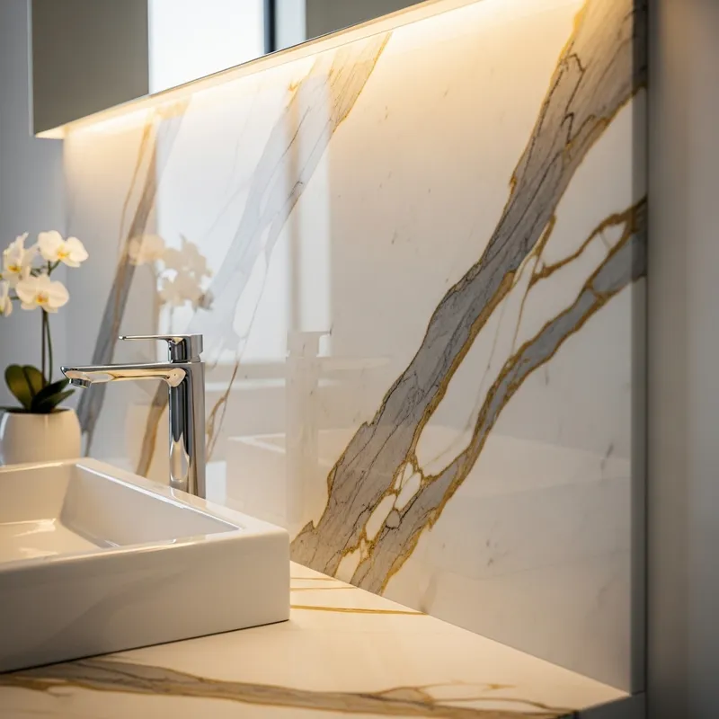 Elegant Marble Slab Vanity Backsplash for Modern Style