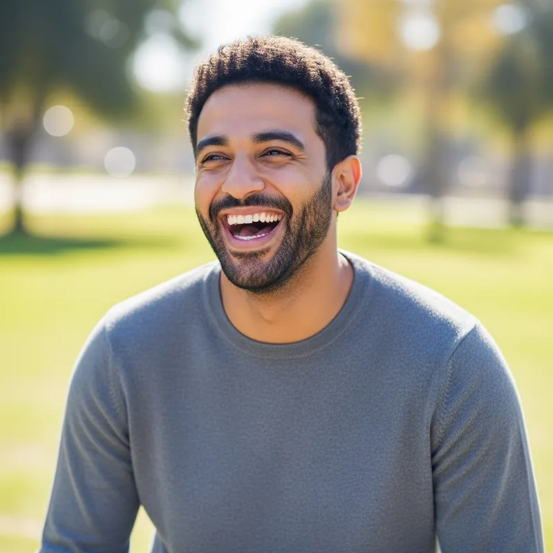 Genuine Happiness: Smiling Man in the Middle East