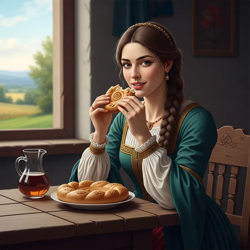 Enigmatic Smile: Mona Lisa with Uzbek Bread