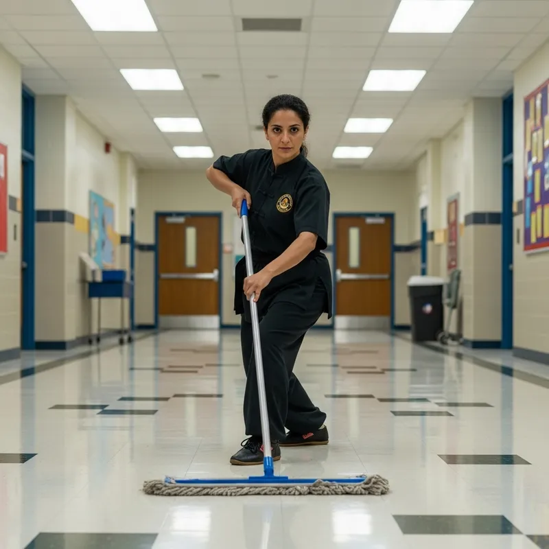 A Kung Fu Janitor: Martial Arts Meets Cleanliness