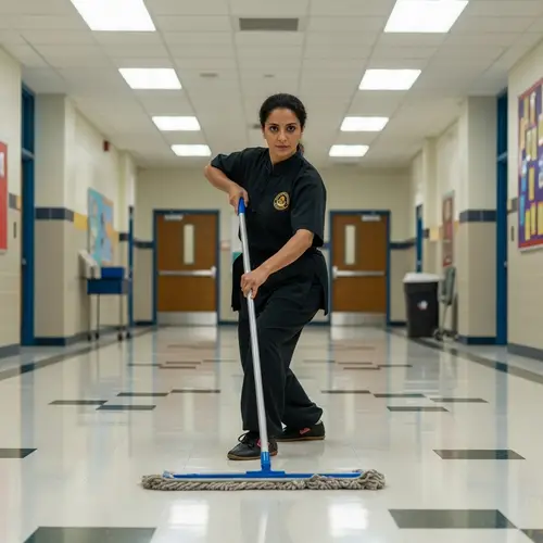 A Kung Fu Janitor: Martial Arts Meets Cleanliness