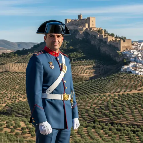 Spanish Civil Guard in Traditional Uniform at Alcaudete, Jaen