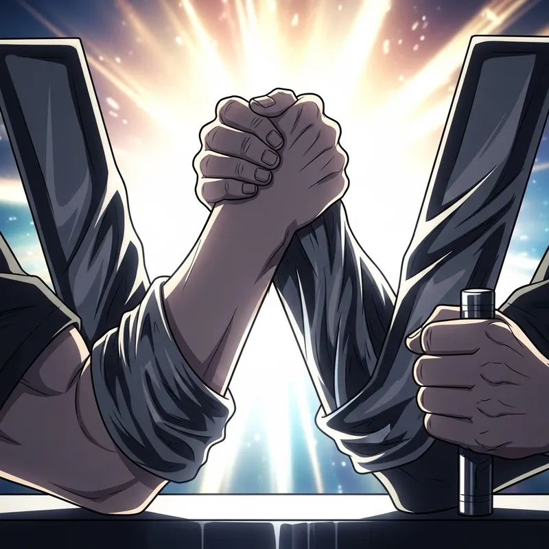 Anime Tattoo Design of Arm Wrestling W Logo