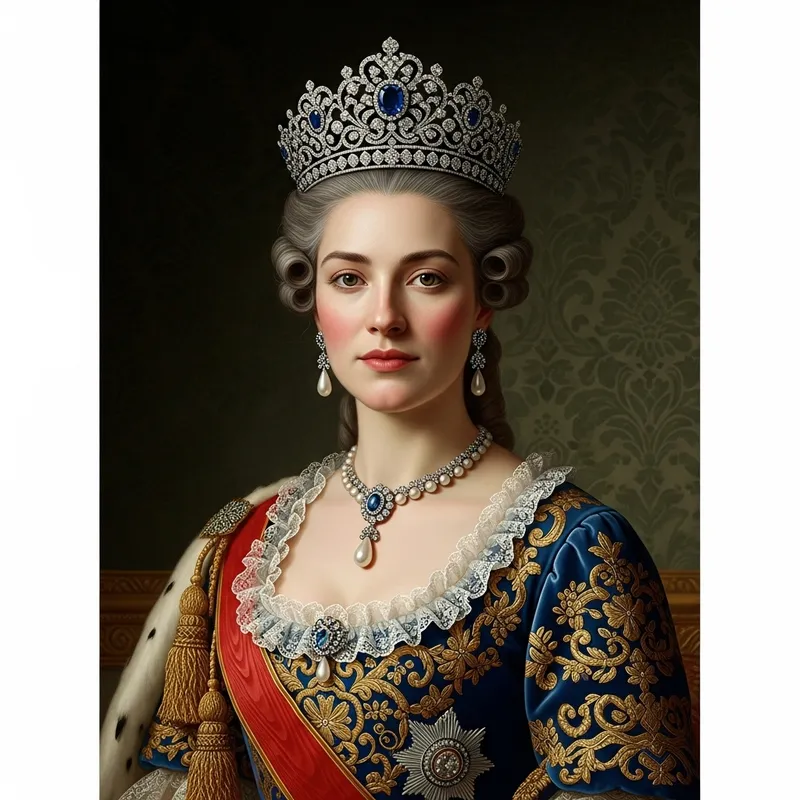 Empress Elizabeth Petrovna 1755 Portrait | Regal Attire