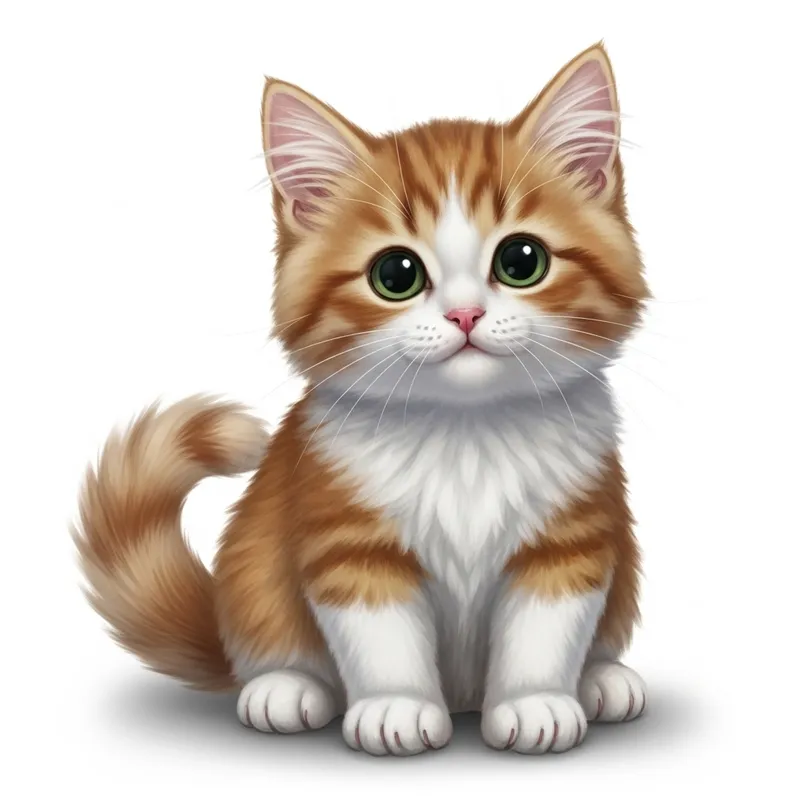 Adorable Orange and White Cat with Stunning Green Eyes