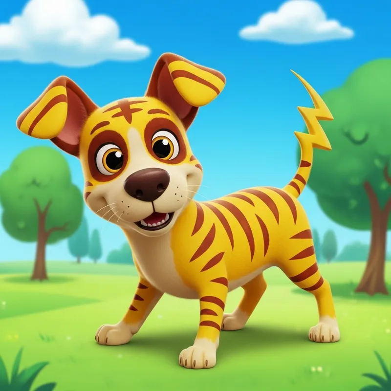 Pikachu-Shaped Dog | Cartoon Style Yellow Creature