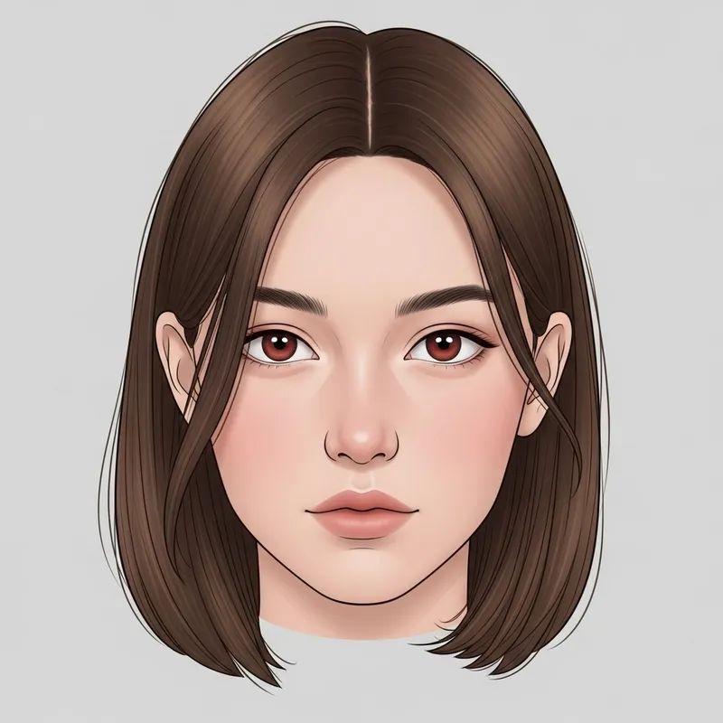 Brown Hair and Brown Red Eyes - Simple Portrait