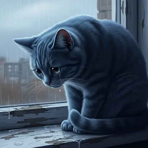 Sad Blue Cat - Find Cuteness in Every Shade
