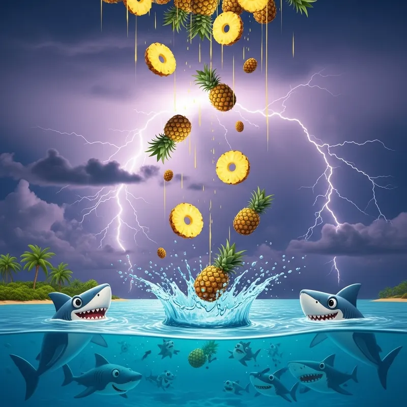 Colorful Pineapple Storm | Tropical Shark Infested Waters