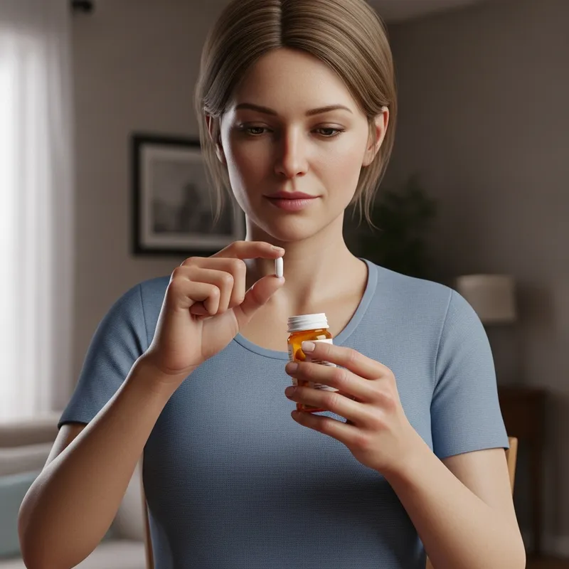 3D Ultra Realistic Woman Popping Pill Scene