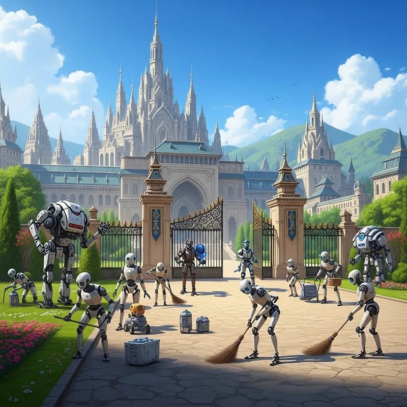 Futuristic Robot Invasion at the Royal Palace Futuristic Robot Invasion at the Royal Palace