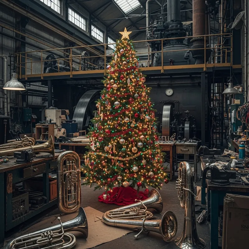 Christmas Tree in Tuba Workshop at Steam Power Plant