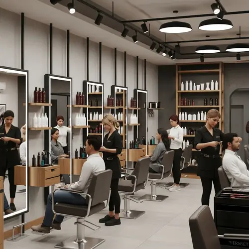 Modern Hair Salon with Diverse Stylists and Clients | Professional Styling Services