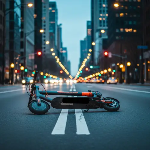 Dramatic Electric Kick Scooter Crash on City Street