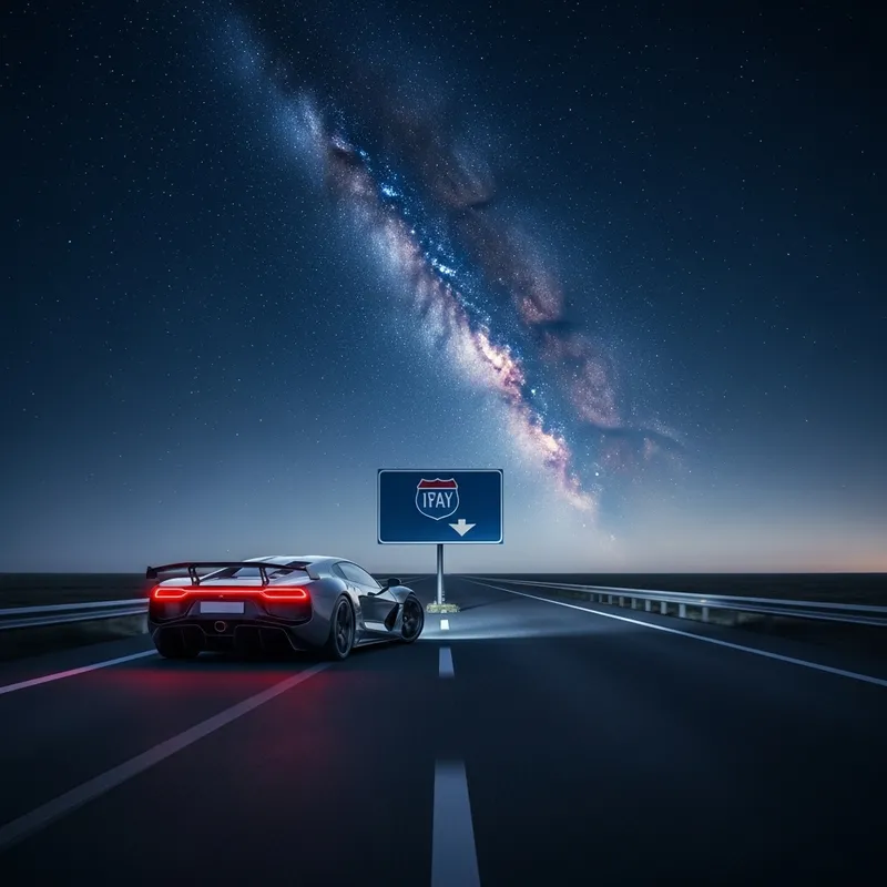 Drifting Sports Car on Empty Night Time Highway | Majestic Background