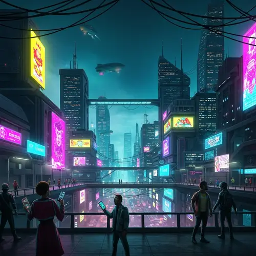 Vibrant Neon Cityscape | Cyberpunk Night Skyline