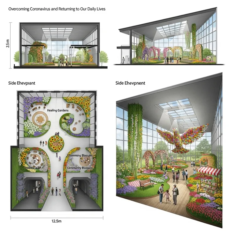 Floral Exhibition Layout - 12.5M x 8M - Our Daily Life Post-COVID