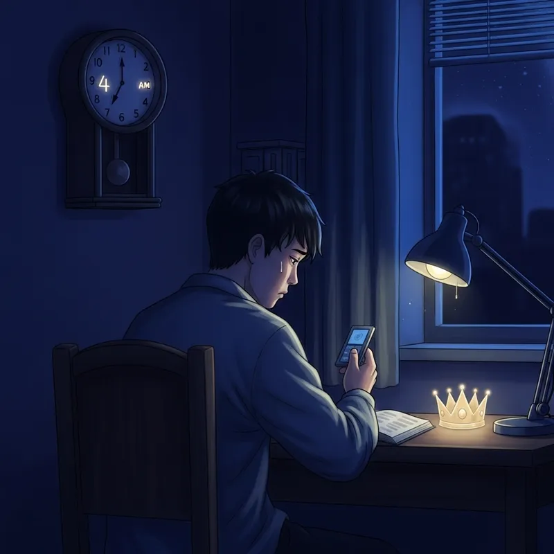 Lofi Digital Art: Melancholy in a Late-Night Room