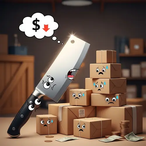 Cut Down Shipping Costs with Animated Butcher's Knife - Save Now!