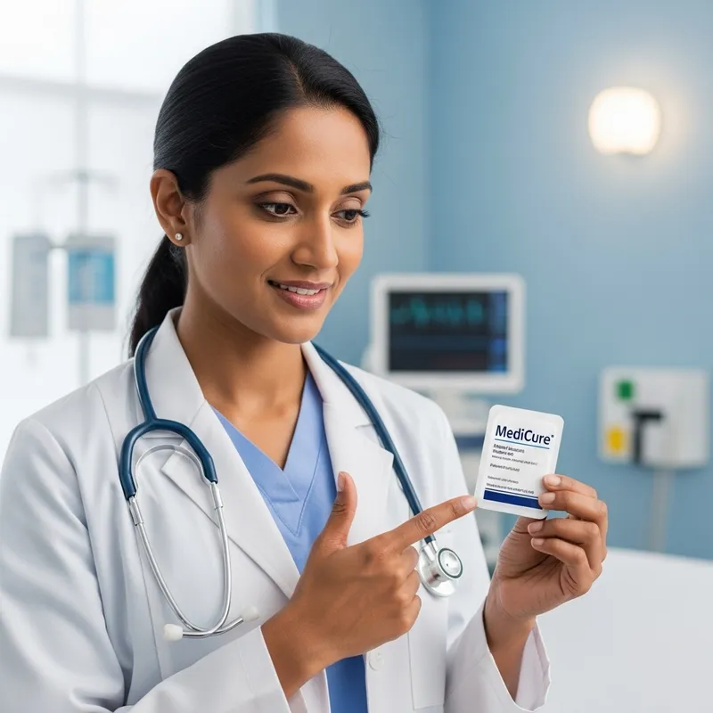 Female Doctor with Medication: Professional Care