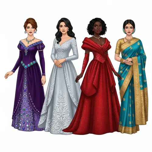 Four Fantasy Princesses in Exquisite Dresses | Magical Royalty
