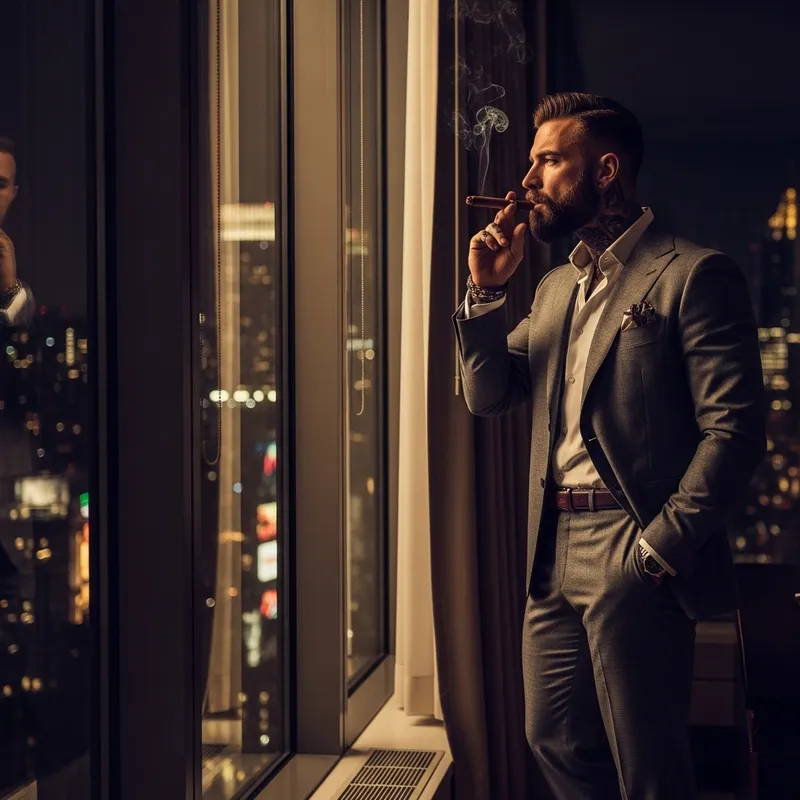 Luxurious Italian Man in Lavish NYC Penthouse - Urban Sophistication