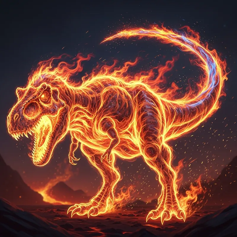 Fiery Dinosaur - Majestic Power and Dynamism