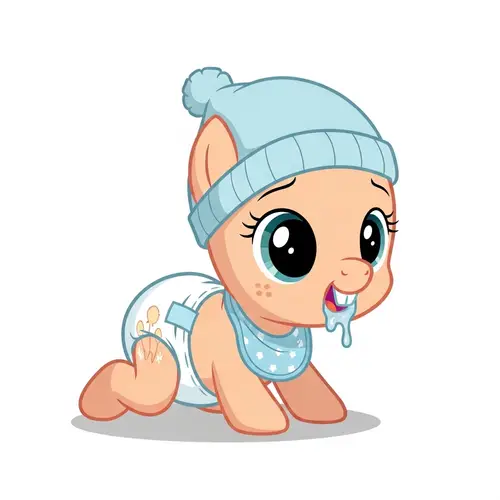 Adorable Baby Pony Cartoon | Cute Newborn Character